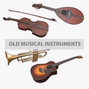 Old Musical Instruments Low-poly PBR(1)