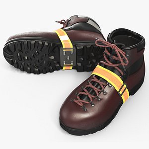 Safety Ice Cleats on Hiking Boots