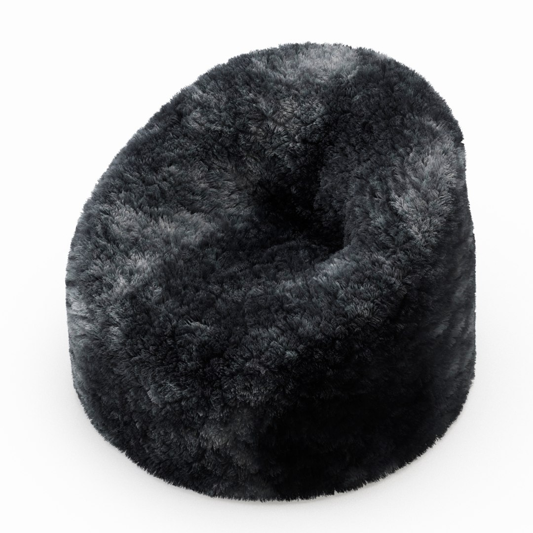 3D wool sheepskin beanbag gray - TurboSquid 1279715