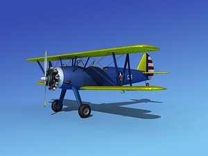 pt-17 stearman trainers 3d model
