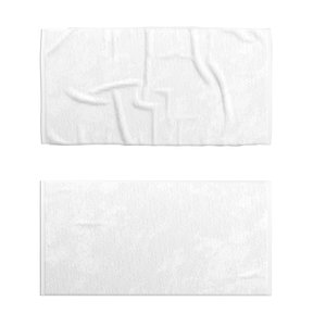 White Bath Towel Set - flat and crumpled beach pool towels