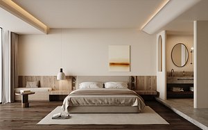 Contemporary Japandi Bedroom 3D model