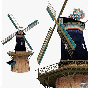 3D Traditional Windmill DETAILED