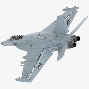 3D Electronic Warfare Aircraft Boeing EA 18G Rigged for Cinema 4D