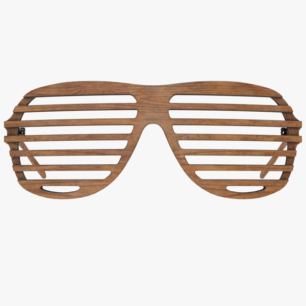 Wooden Shutter Shades Sunglasses - Game Asset 3D