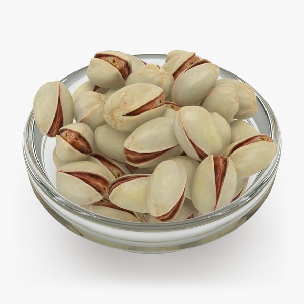 3D Pistachios in a Glass Bowl