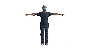 Man with hat 3D model