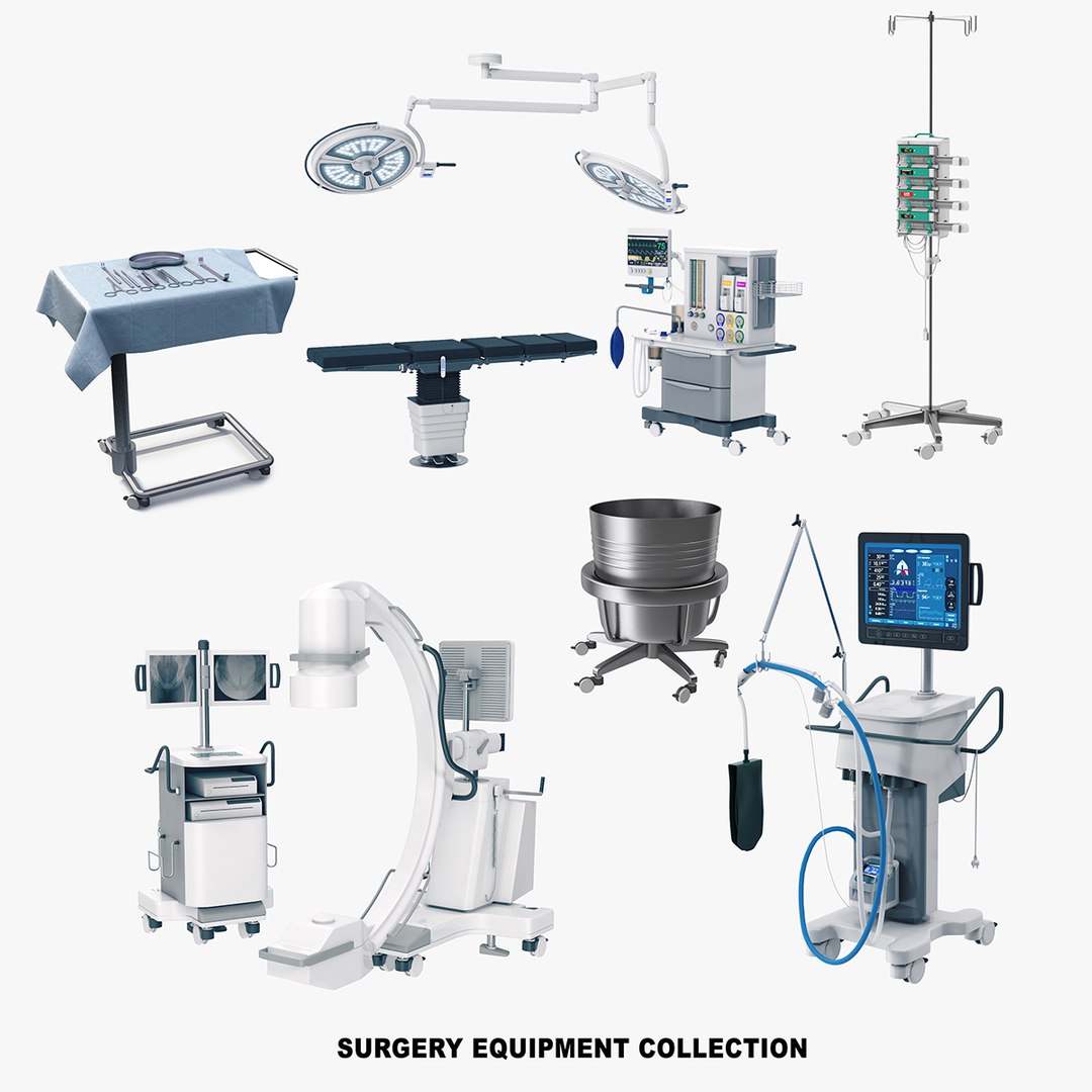 3D Surgery Equipment Collection https://p.turbosquid.com/ts-thumb/U4/peXrLC/ht/1surgeryequipmcoll/jpg/1696844365/1920x1080/fit_q87/16769564c9459db537fcd7c2ebf64e57b8f62858/1surgeryequipmcoll.jpg