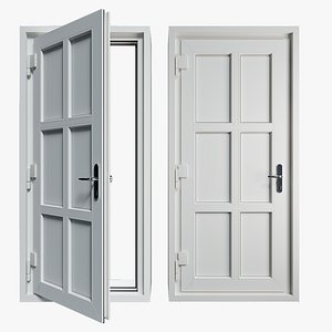3D French style interior door Low-poly 3D model model