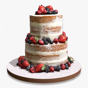3D model Semi Naked Berry Cake