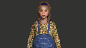 AAA 3D REALISTIC CHARACTER - LITTLE GIRL EUROPEAN BLONDE KIDS
