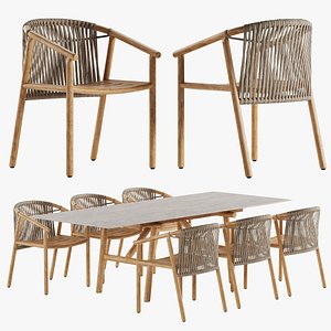 3D Ditre Italia Isamu dining set model