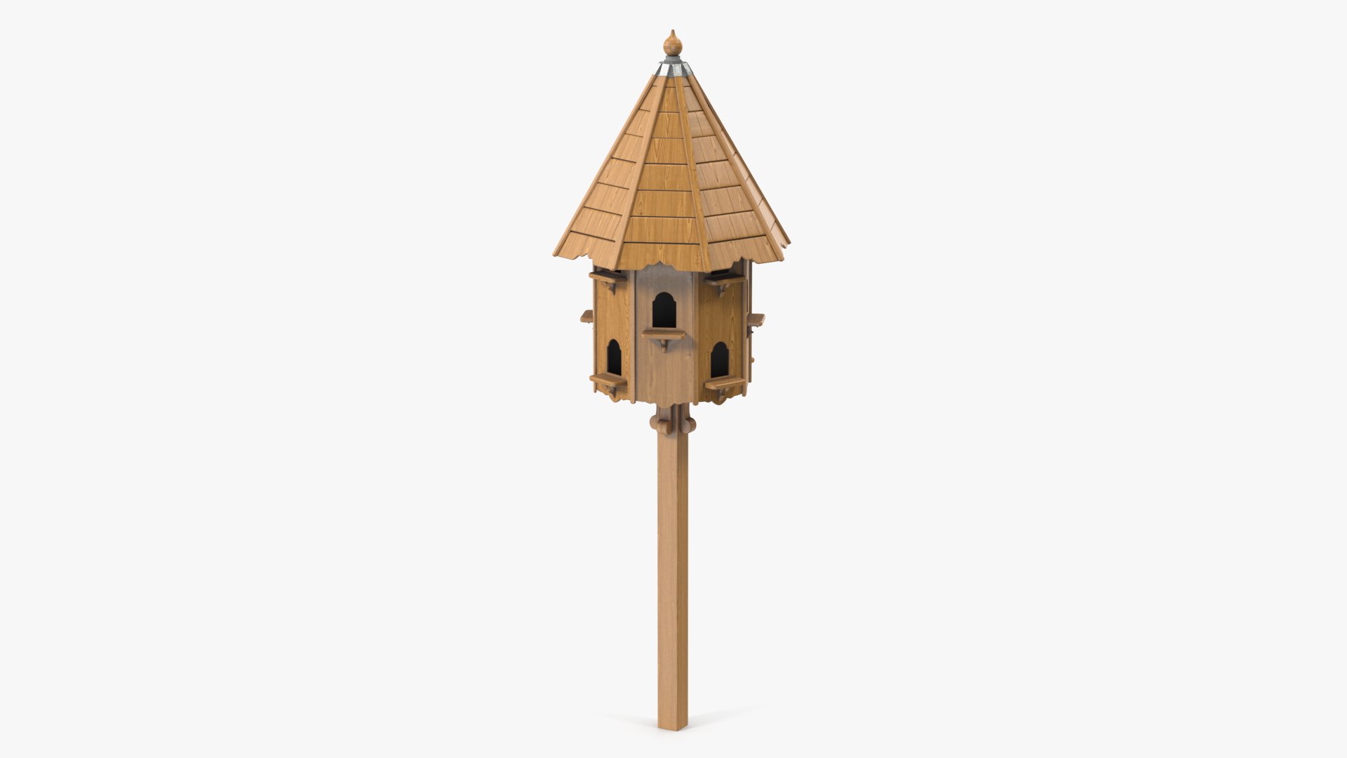 Twelve Nest Dovecote Wooden 3D model preview