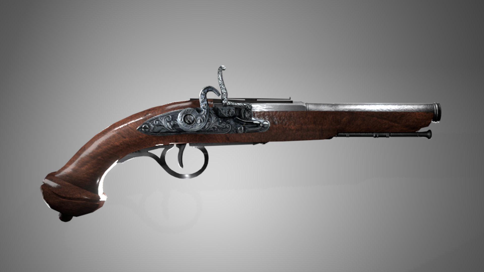 18th Flintlock Pistol Model - TurboSquid 1488699