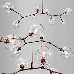 Branching bubble 8 lamps CLEAR COPPER