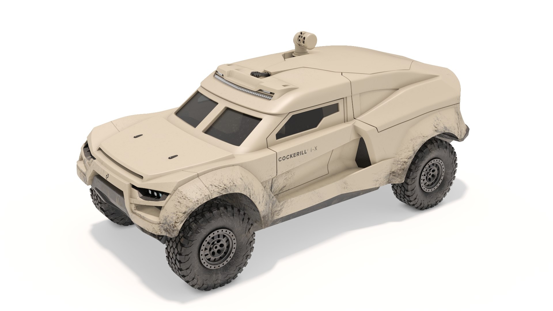Cockerill I-X Armored Car Dirty 3D model preview