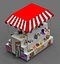 3D Cart Kiosk model
