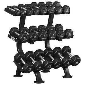 Hexagonal dumbbell rack