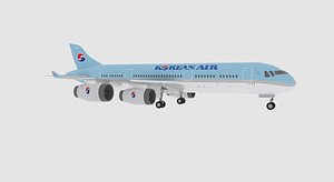 3D Airplane -  Korean airline Octane