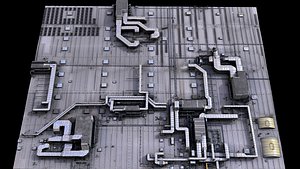 factory roof airvents vent-systems kitbash photogrammetry 3D model