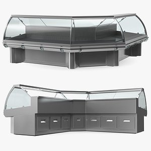3D Corner Display Case Refrigerated