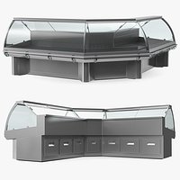 Corner Display Case Refrigerated