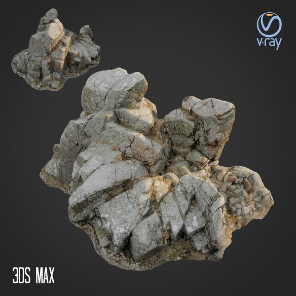 3D scanned rock cliff c model