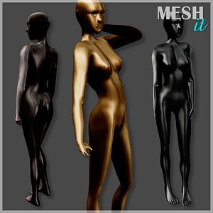 3d model of mannequin rigged