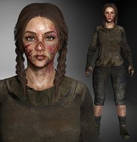 AAA REALISTIC WOUNDED FEMALE SURVIVOR - Post Apocalyptic 3D Character