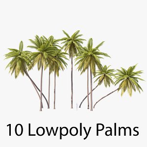 Palms Lowpoly Set 01 with LODs model