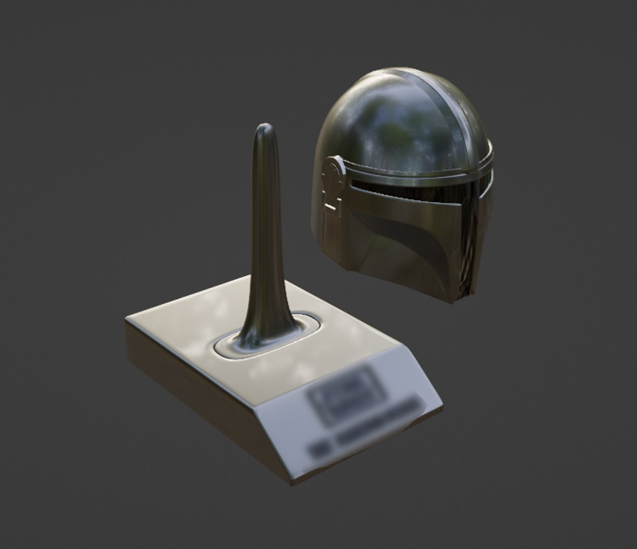 3D A Mandalorian helmet on display print model model - TurboSquid 2071968