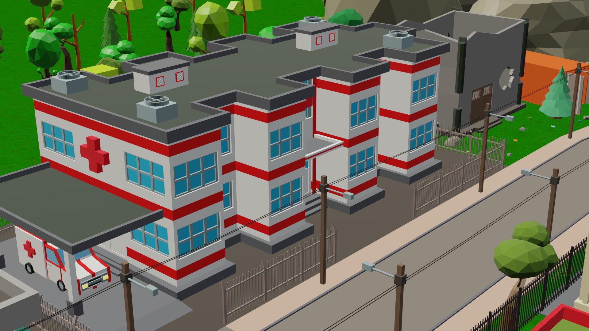 3D cartoon city buildings https://p.turbosquid.com/ts-thumb/U5/sEV7Qc/TOzkTqU1/hospital/png/1587406406/1920x1080/fit_q87/6239b2c5e0d7d64c8a20f4b4e6c6948be23c5b0a/hospital.jpg