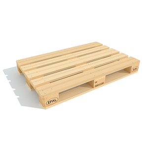 3d model of wooden euro pallet