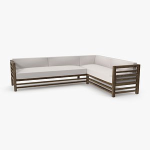 Corner Wood Outdoor Sofa