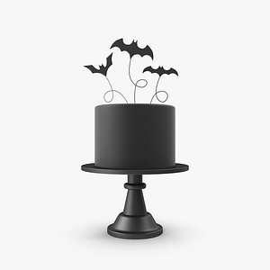 Halloween Cake with 3 Bat Topper