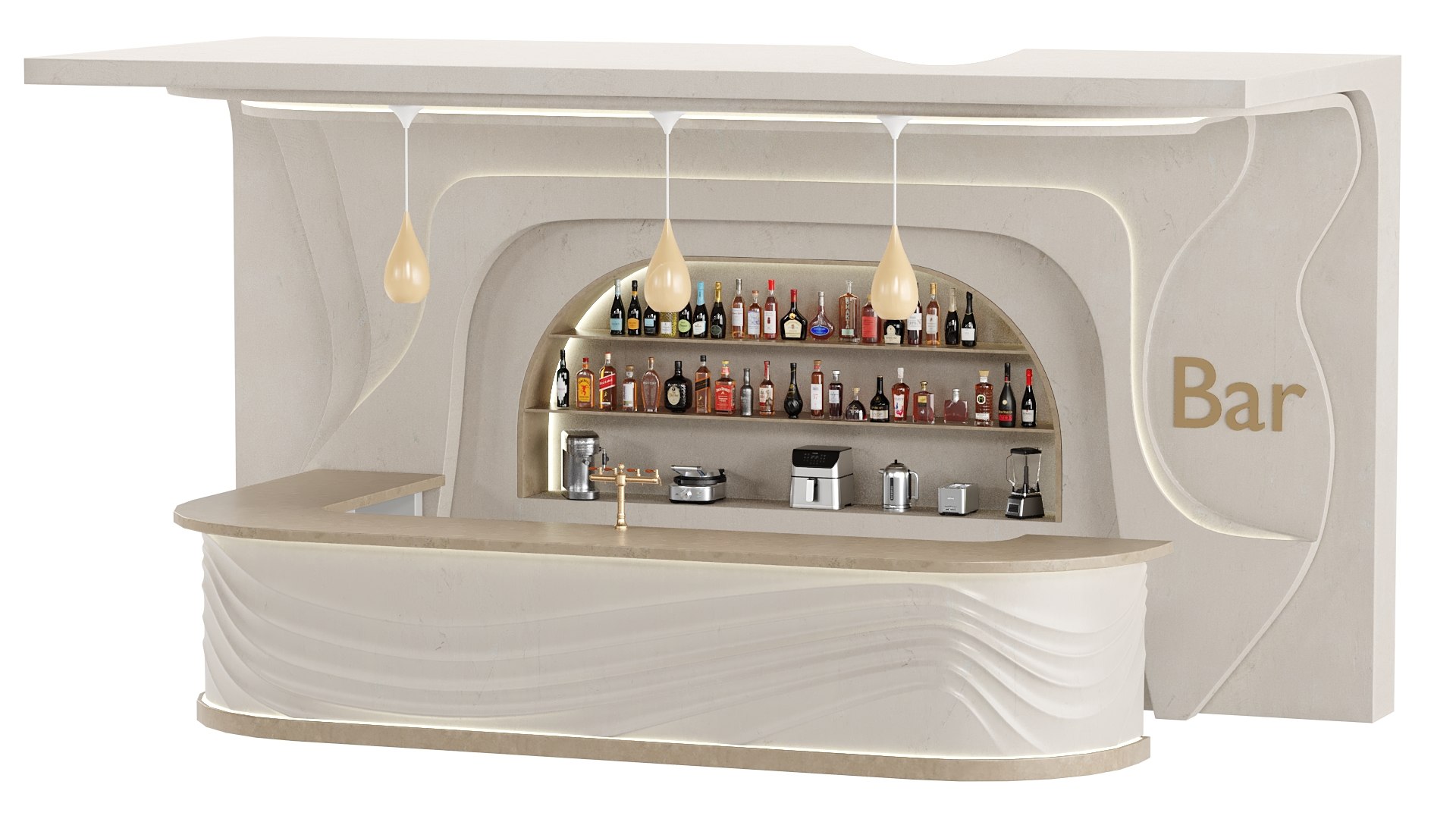 3D Bar 34 Deconstructivism Design Model - TurboSquid 2420349