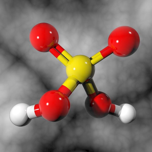 Modello 3D Acido solforico (H2SO4) Struttura della molecola - TurboSquid  822396