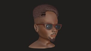african american young male head 3D model