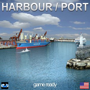 harbour port crane 3d model