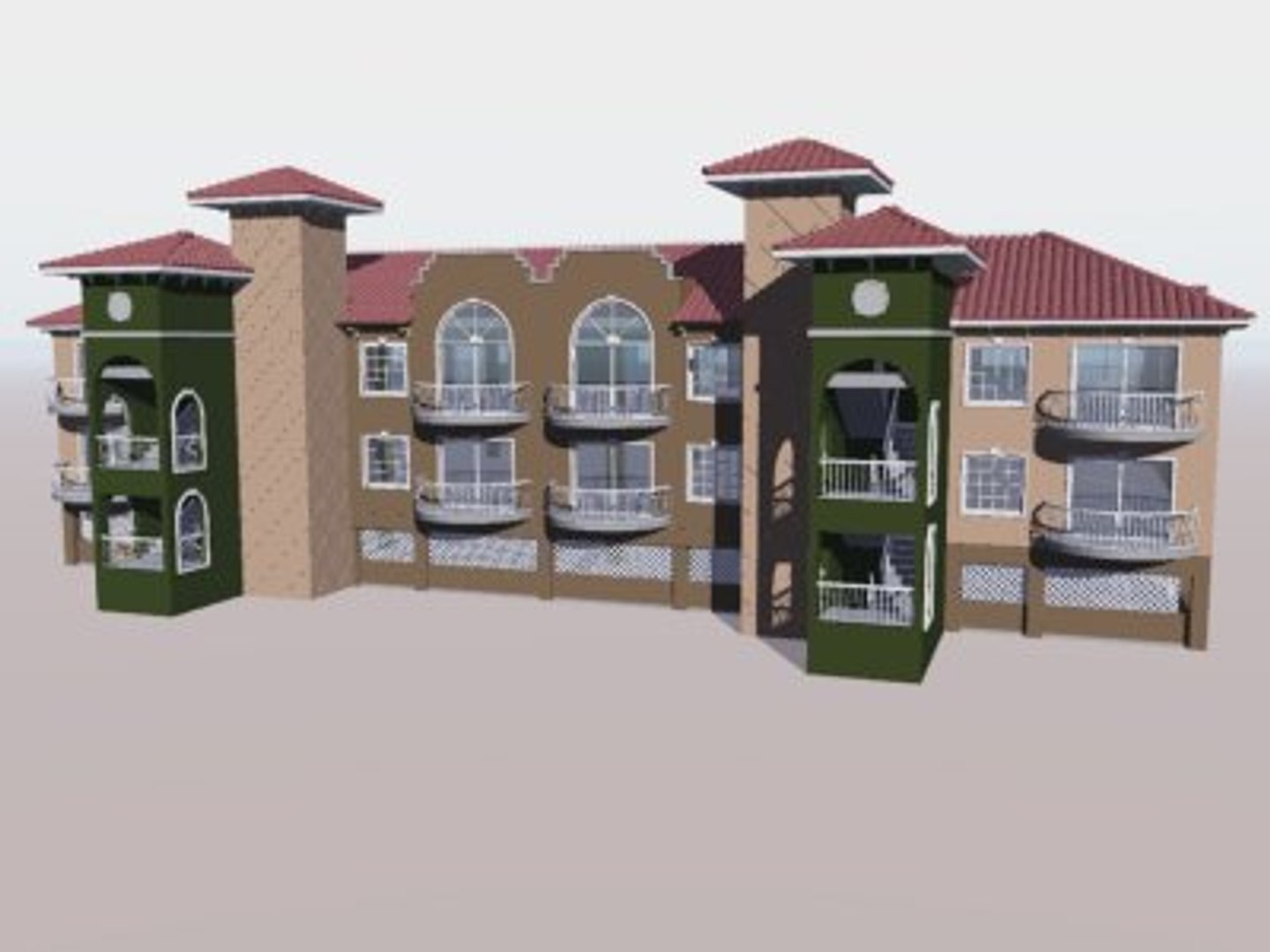 3d condominium apartment barrel model