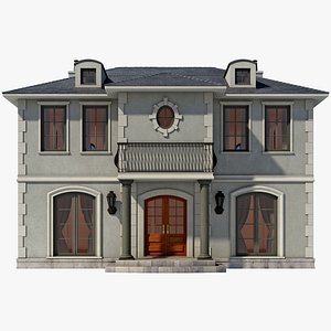 3d model faux chateau house