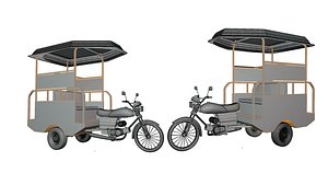 Chingchi Traditional Motorcycle Rickshaw 3D model