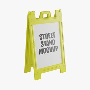 yellow street stand 3D model