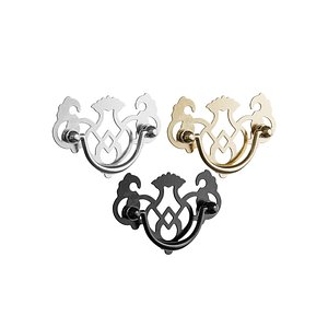 Chippendale Bail Pull Bright Solid Brass 3D model