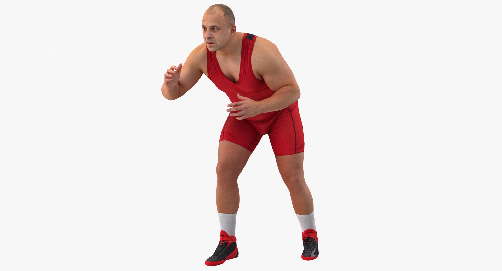 Professional wrestler pose flat Royalty Free Vector Image