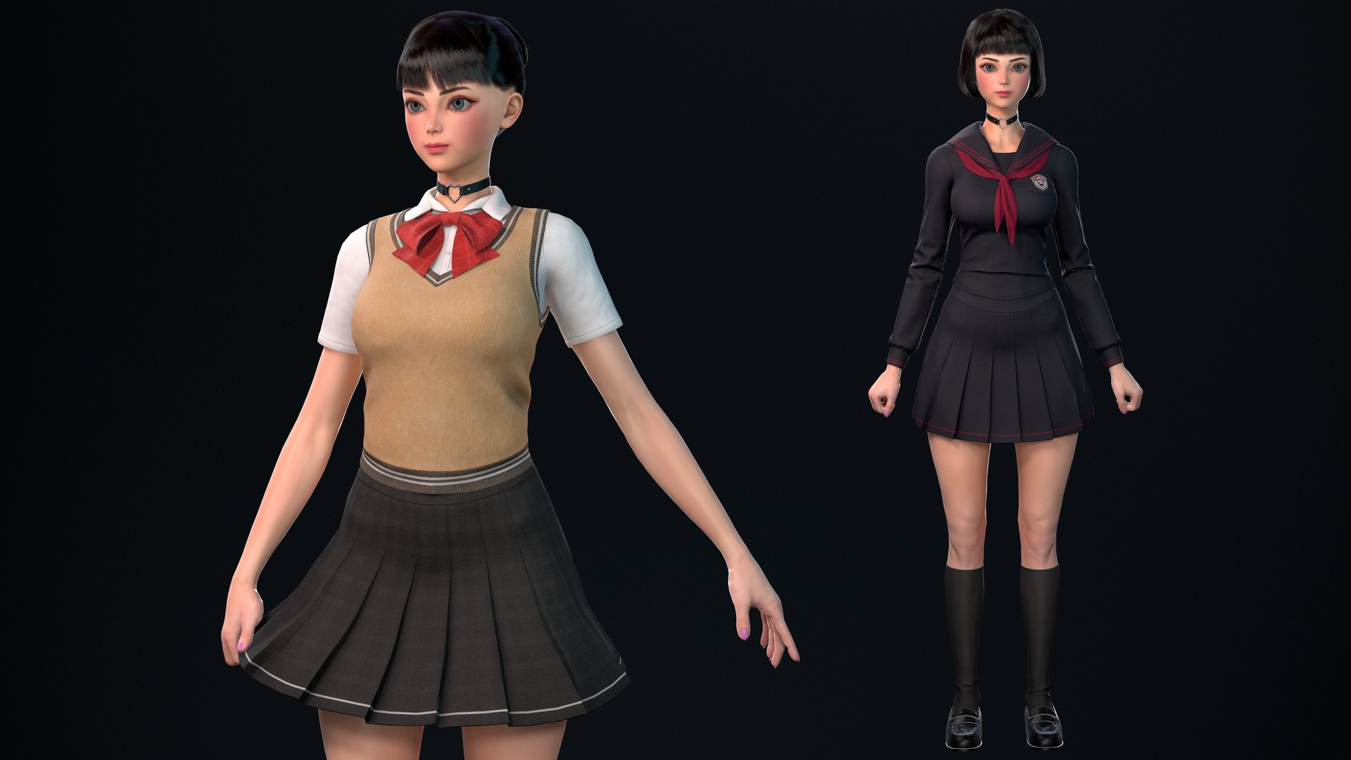 Millie SchoolGirl - Game Ready 3D Character model https://p.turbosquid.com/ts-thumb/U6/XMpaP5/tJ/9/png/1683723918/1920x1080/fit_q87/83832f83eae6d5679354d9fbbe87294a897e2814/9.jpg