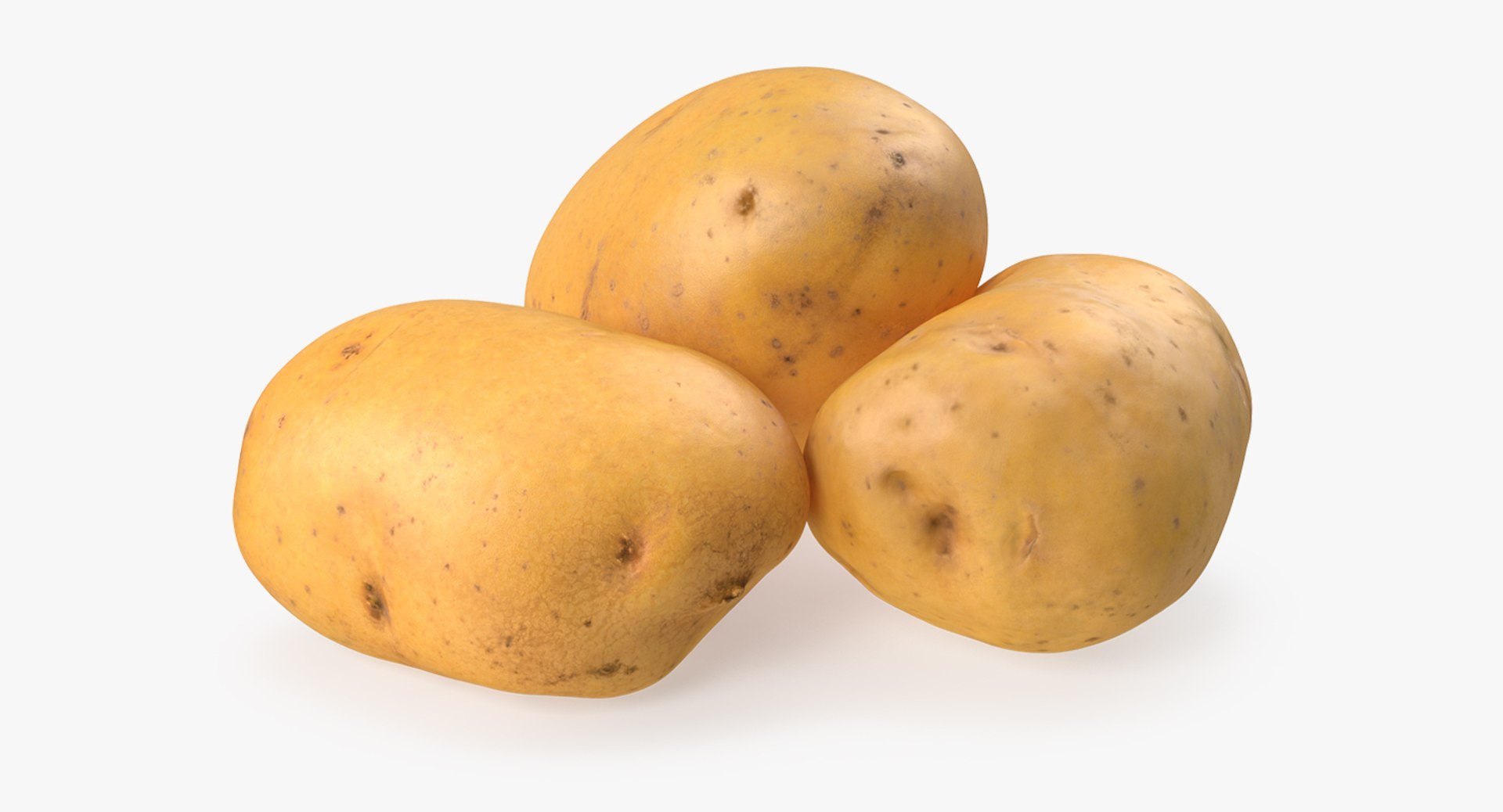 Raw Potatoes Set 3D model preview