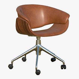 3D model Realistic Office Chair Brown Gold