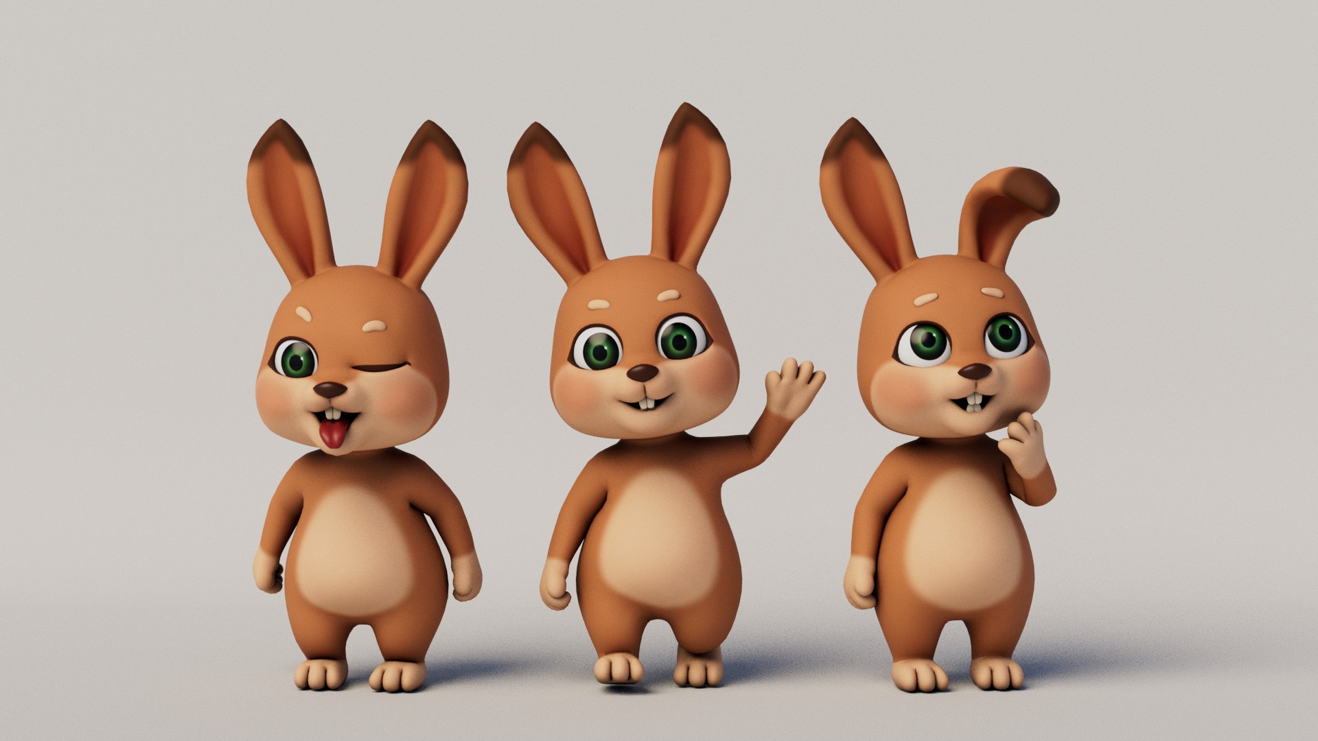Rigged Cartoon Rabbit 3D - TurboSquid 2222240