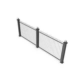 Metal Fencing Barrier Models for Gardens and Sidewalk 3D model